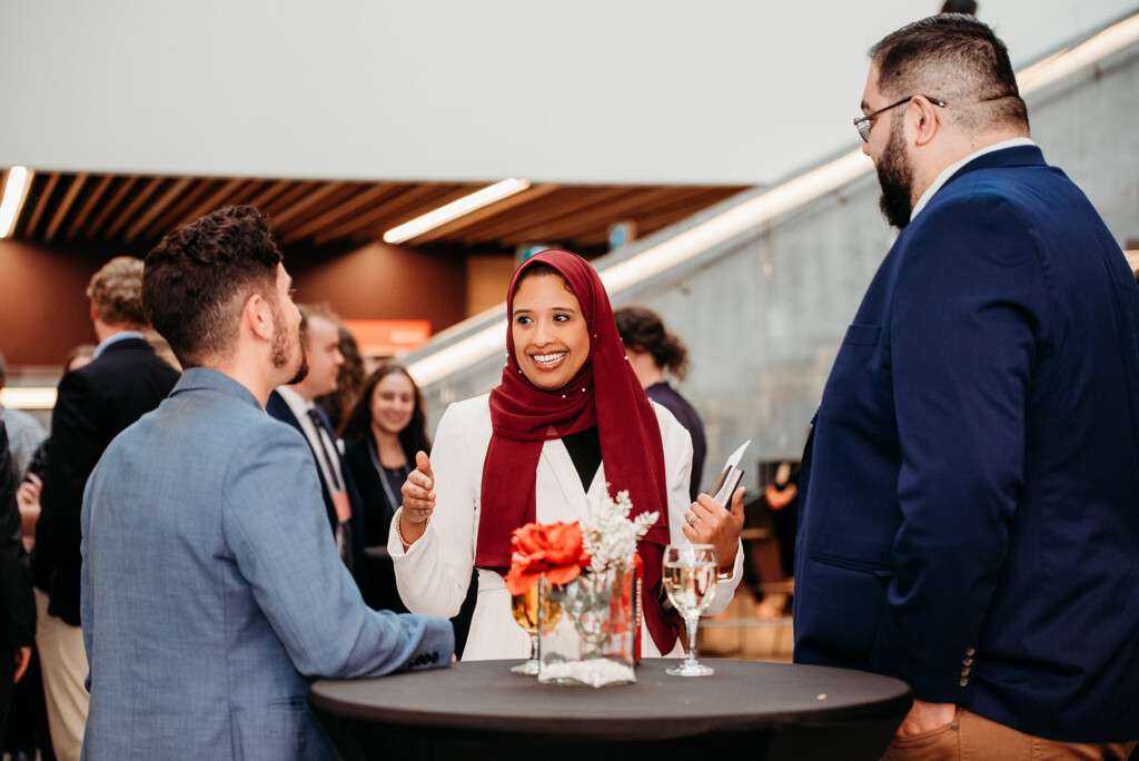 Sprott Master of Accounting students, alumni and employers network at the annual MAcc and Cheese event at Carleton University in Ottawa, Ontario, Canada.