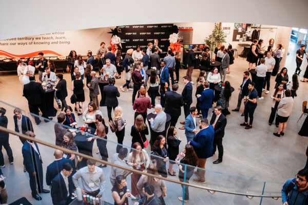 Reception in the Nicol Building, home of the Sprott School of Business at Carleton University in Ottawa, Canada.