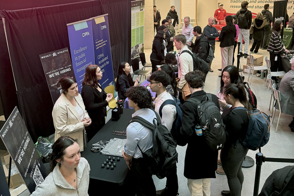 Career fair at the Sprott School of Business Business Career Expo on January 12, 2026.