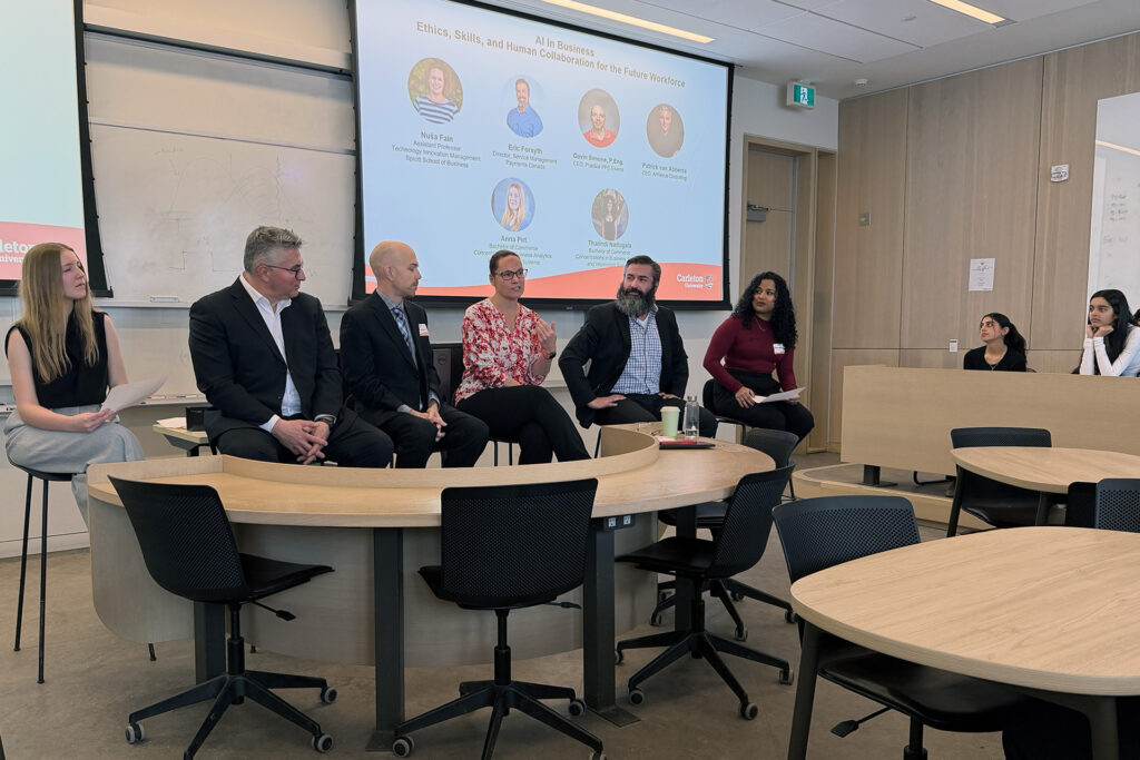 Speakers panel on "AI in Business: Ethics, Skills and Human Collaboration in Business>'