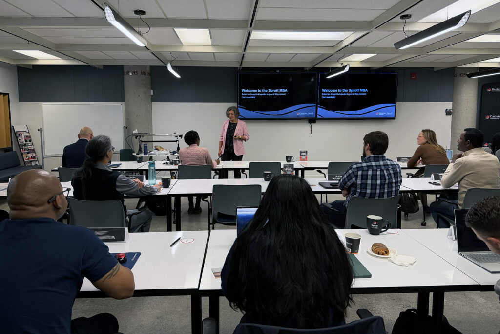 Sprott Associate Dean Luciara Nardon welcomes the first class of the Sprott MBA in Kanata.