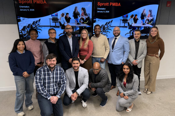 The inaugural class of the Sprott professional MBA in Kanata.