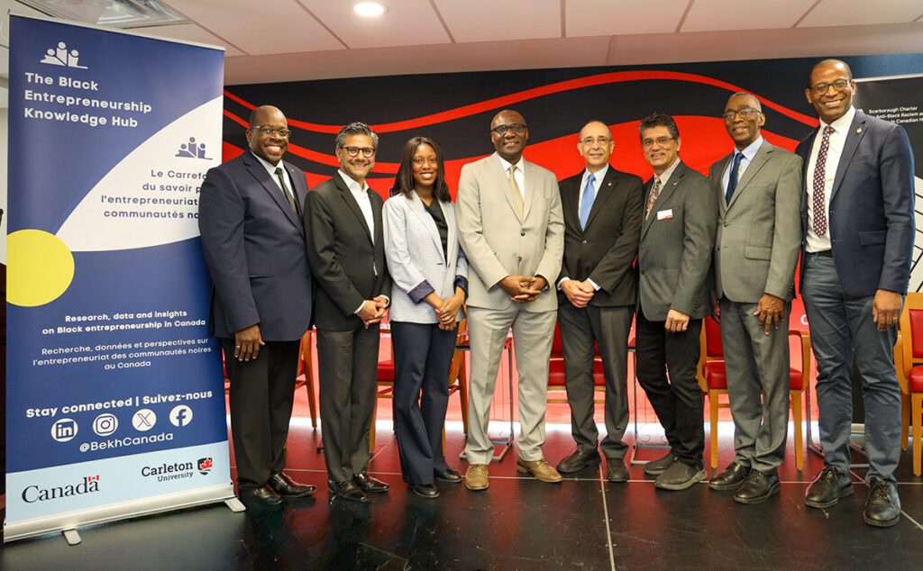 Carleton University leaders and leads of the Black Entrepreneurship Knowledge Hub with members of the Government of Canada.