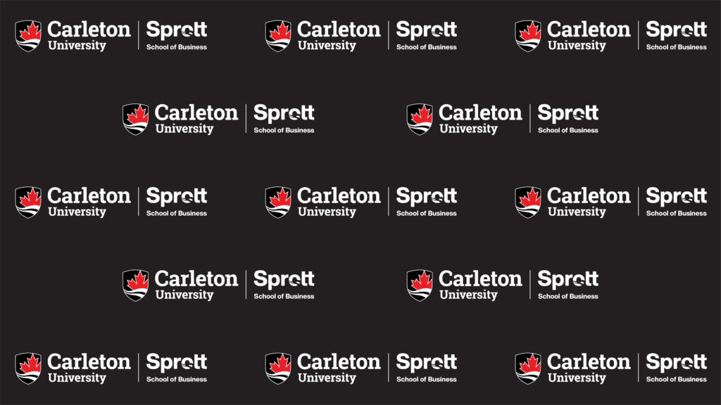 Sprott logo repeated on black