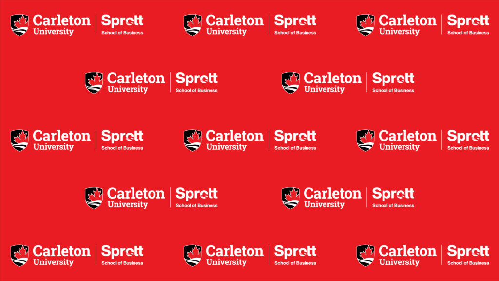 Sprott logo repeated on red