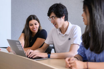 Master of Accounting students working together on an accounting case at Carleton University's Sprott School of Business in Ottawa, Canada.