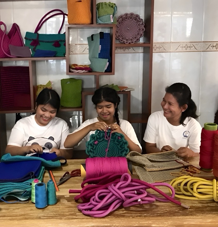 Women working with fabric