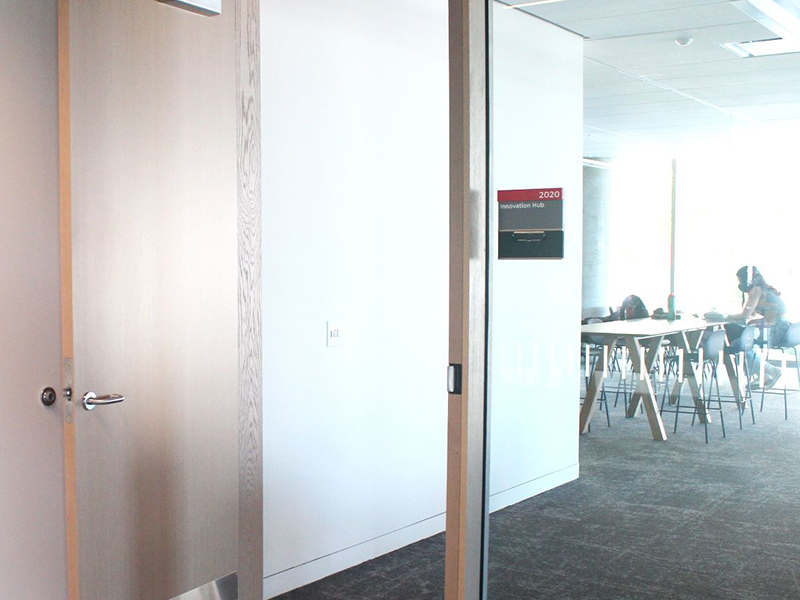 Entrance to the Innovation Hub in the Nicol Building.