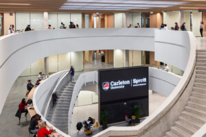 Photo of the exterior of the Nicol Building on the Carleton University main campus in Ottawa, Ontario, Canada.