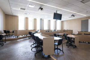 HyFlex classroom in the Sprott School of Business's Nicol Building at Carleton University.