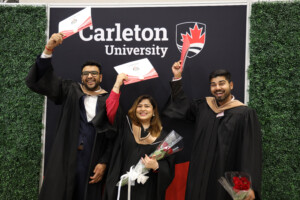 Sprott School of Business graduates celebrate Carleton University Convocation in Ottawa, Canada, June 2023.