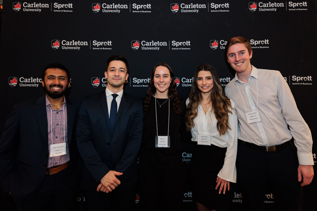 Carleton business students in the Sprott Accounting Students Association at the Sprott School of Business in Ottawa, Canada.