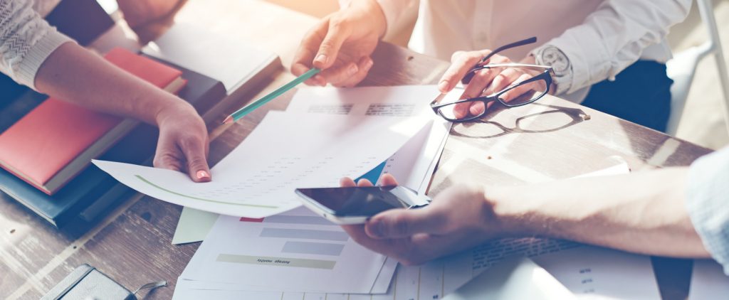 People working together at a table