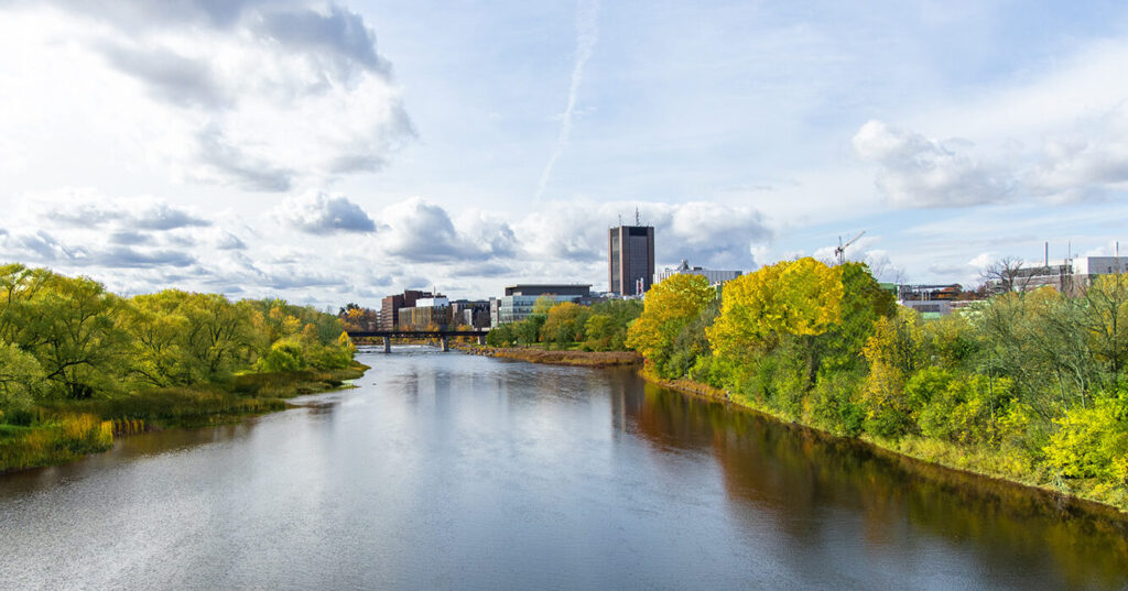 Carleton campus as seen from across the Rideau River